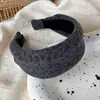 Faixa de cabelo de tecido cinza em tom frio, estilo coreano, para outono e inverno, estampa de leopardo, padrão floral, vários estilos, adiciona volume ao topo da cabeça, acessório de cabelo estiloso para o dia a dia para mulheres