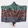 Manta Capa de Flanela com Capuz Exclusiva Transfronteiriça Série Chapéu Mágico Manta de Sesta Manta Preguiçosa Estampa de Leopardo