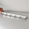 Gancho de Puerta de Acero Inoxidable Montado en Pared, Gancho de Pared para Abrigos, Gancho para Sombreros, Fila Larga de Perchas