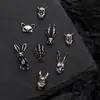 Accesorios Oscuros de Metal para Uñas de Halloween Conejo Prajna Vintage Oscuro Máscara de Fantasma Calavera Aleación