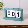 Calendario de Madera Moderno de Hojas Giratorias para Escritorio Colgante Dormitorio Estudio Oficina Decoración de Escritorio Accesorios para Fotos Calendario Perpetuo