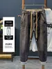 Nuevos jeans de alta calidad para hombre, primavera/verano, lujo casual, elásticos, corte ajustado, skinny, de alta gama, versátiles, pantalones largos