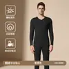 Conjunto de Ropa Interior Térmica Cálida de Cachemira y Seda para Hombre y Mujer Otoño Invierno con Felpa Gruesa Capa Base Cepillada Top de Otoño Pantalones de Otoño