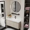 Nuevo Práctico Espacio Panal de Abeja Aluminio Gabinete de Baño Cerámica Integrado Lavabo Encimera de Lavabo Baño Apartamento Pequeño