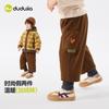 Falso dos piezasPantalones de algodón con forro polar Dudu Home para niños Pantalones largos de invierno nuevos para niños Pantalones cálidos de invierno para bebé