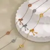 Nuevo Diseño de Fortuna Tobillera con Borla de Transferencia Calabaza Estilo Ins para Mujer Acero de Titanio Chapado en Oro PVD Joyería para el Pie