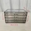 Caja de Almacenamiento de Joyería de Acrílico Gris Translúcido para Escritorio de Cinco Cajones Tipo Cajón Caja de Almacenamiento para Anillos Pendientes Caja para Accesorios de Uñas