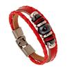 Pulseira de couro popular europeia e americana estilo punk contas de porcelana pulseira de couro multielementos oferta especial direto da fábrica de Yiwu