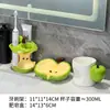 Estante de Almacenamiento para Cepillo de Dientes Eléctrico de Cerámica Apple Lavabo del Baño Tocador Pasta de Dientes Base para Cepillo de Dientes Flor de Seda