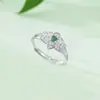 Anillo de flor de amor geométrico de plata de ley S925 para mujer, nuevo estilo de moda china, anillo de jade peligroso, accesorios de nicho para vivir