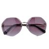 Óculos de Sol Anti-UV Ty3001, Óculos de Sol Modernos Sem Aro com Corte de Borda, Óculos de Proteção Solar Retro para Mulheres Coreanas ao Ar Livre