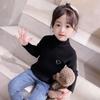 Camiseta Térmica Básica para Meninas Outono e Inverno 2025 Moda Infantil Gola Alta Meia Manga Suéter Quente de Manga Longa para Bebê