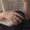 Anillo Dulce Cepillado para Mujer, Anillo Abierto Geométrico de Amor Estilo Coreano, Versátil para Apilar, Anillo de Dedo Índice de Celebridad de Internet