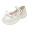 Zapatos Mary Jane de Cuero para Niñas, Estilo Primavera y Otoño, Zapatos de Suela Suave con Lazo de Perlas, Zapatos de Princesa Lolita, Zapatos de Presentación para Niños