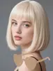 Peluca de moda transfronteriza europea y americana para mujer, estilo Bob, para uso diario, cosplay, versátil, pieza de cabello corta tipo Bob