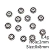 8x 8mm 0,4g multicolor DIY retro liga de zinco acessórios contas com furo pequeno contas espaçadoras contas espaçadoras
