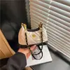 Corrente Axila Diagonal Transversal Moda Tendência Feminina Pequeno Estilo Chanel Xadrez Bordado Elegante Transfronteiriço Temperamento Cor Sólida Bolsa de Ombro Único