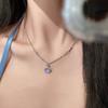 Colar Lua Cigarras Cantantes Pedra da Lua Vaga-lume Corrente Alta para Clavícula para Mulheres Verão Vintage Versátil Joia Pingente Personalidade Tendência