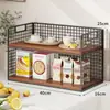 Prateleira de Armazenamento para Mesa de Trabalho Cozinha Organizador Multifuncional em Camadas Mesa de Jantar Lanche Mesa de Centro Porta-Copos Caixa de Armazenamento para Saquinhos de Chá Bancada