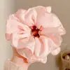 Scrunchie floral multicamadas estilo coreano, elástico de cabelo de alta qualidade, corda para coque estilo preguiçoso, acessório de cabelo elástico