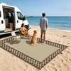 Popular Tubo Hueco de PP Tejido 6x9 Pies Alfombrilla Geométrica Personalizada para RV, Alfombrilla Exterior para Picnic en la Playa para Familias