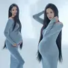 Tema Estúdio Fotográfico Novo Retrô Novo Estilo Chinês Vestido Amassado com uma Vibe Descolada para Sessão de Fotos da Barriga de Grávidas