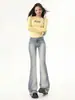Pantalones de Campana Estilo Americano Chica Atrevida Jeans Largos Hasta el Suelo Pantalones Largos Adelgazantes Retro Pantalones Ligeramente de Campana para el Viaje Diario Pantalones Adelgazantes para Mujer