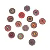Botones redondos de madera coloridos y estampados de venta cruzada, accesorios de decoración de tela DIY para coser, botones redondos de madera estampados vintage