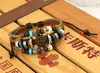 Pulsera Sencilla, Creativa y Personalizada de Cuero Genuino con Cuentas para Hombres y Mujeres, Pulsera de Calavera de Aleación