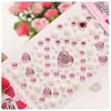 Pegatinas Hechas a Mano para Niños, Pegatinas de Diamantes, Pegatinas Brillantes de Diamantes, Pegatinas de Acrílico de Cristal, Pegatinas Educativas, Pegatinas de Corazón, Estéreo