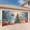 Fondo de Tela Transfronterizo Nuevo de Navidad para Puerta de Garaje Decoración de Fiesta Navideña Árbol de Navidad Fondo de Amazon Tela Colgante en