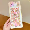 Pegatinas suaves y lindas de melocotón de dibujos animados para niños, pegatinas para aliviar el estrés, pegatinas 3D de animal conejo para agenda