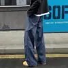 Pantalones cargo parachute gruesos con forro polar de estilo americano para hombre, marca trendy de invierno, pantalones largos de pierna ancha retro, pantalones casuales de alta calle