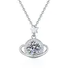 Collar de Plata de Ley S925 Planeta Moissanita para Mujer Lujo Accesible de Alta Gama Colgante Versátil Diseño de Nicho Estilo Coreano Cadena de Clavícula