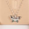 Cross-Border cheio de Diamante de luxo luz de luxo borboleta banquete colar de casamento feminino Net vermelho todos-combinar clavícula cadeia Titanium Factory atacado feminino