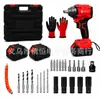 Fornecido diretamente pelo fabricante, chave de impacto de lítio sem escovas 21V, alto torque, conjunto de ferramentas para desmontagem e montagem de pneus de reparo automotivo, atacado