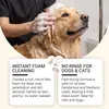 Mousse de shampoo para pets sem enxágue: limpa o pelo de cães e gatos sem água, deixando-o macio, fofo e reduzindo os nós, tornando a escovação fácil e conveniente