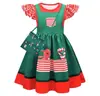 Vestido de Navidad de Manga Voladora para Niños de Venta Caliente Transfronteriza Vestido de Princesa con Estampado Digital 3D de Copo de Nieve Papá Noel para Mujer