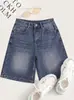 Comercio exterior transfronterizo Amazon fuente de fábrica europea y americana al por mayor moda shorts vaqueros azules para mujer con pedrería