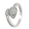 Anillo de Serpiente con Incrustaciones de Diamantes de Venta Caliente Transfronterizo Estilo Europeo y Americano Anillo de Dedo de Serpiente Pequeña Enroscada Exagerado Anillo de Dedo de Animal