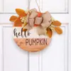 Letrero de madera con lazo de lino de otoño transfronterizo, letrero de letras creativas colgante, guirnalda, letrero de decoración de jardín navideño, colgante de puerta
