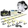 Set de escalera de agilidad, equipo de entrenamiento físico para fútbol y baloncesto, incluyendo conos marcadores, bandas de resistencia y set de vallas de entrenamiento