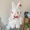 Bolsa transversal de pelúcia de coelho estilo soft girl japonesa Acessório Lolita bolsa de ombro fofa com corrente de pérolas atacado