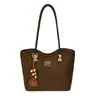 Bolso retro de ante de ciervo de gran capacidad para mujer, nuevo estilo 2026, bolso de hombro de alta gama para ir al trabajo, bolso tote versátil para otoño e invierno