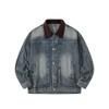 Beijie Marca de Moda Americana para Hombre Primavera 2025 Nueva Chaqueta de Mezclilla con Solapas de Contraste Chaqueta Lavada Retro para Hombre