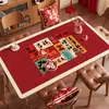 Toalha de Mesa de Ano Novo Vermelha, Impermeável, à Prova de Óleo, Sem Lavagem, Resistente ao Calor, Jogo Americano de Mesa, Toalha para Mesa de Centro com Atmosfera do Ano do Cavalo, Protetor de Mesa
