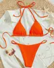 2026 Verão Europeu e Americano Comércio Exterior Novo Produto Biquíni Tomara-que-caia Multicor Maiô Biquíni Sexy de Amarrar Maiô Feminino de Duas Peças