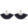 Aretes Joker versión coreana europea y americana, aretes de borla de algodón para mujer, lote mixto, aretes negros, joyería al por mayor de Yiwu