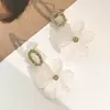 Pendientes de flor Mori con aguja de plata S925, nuevos y frescos de verano, combinables con todo, temperamento femenino, pendientes de flor de resina, venta directa de fábrica