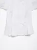 Comércio Exterior Amazon Transfronteiriço Roupas Femininas Mais Vendidas: Camisa de Manga Curta Listrada com Gola Peter Pan, Fechamento Diagonal, Ajuste na Cintura, Emagrecimento, Estilo College